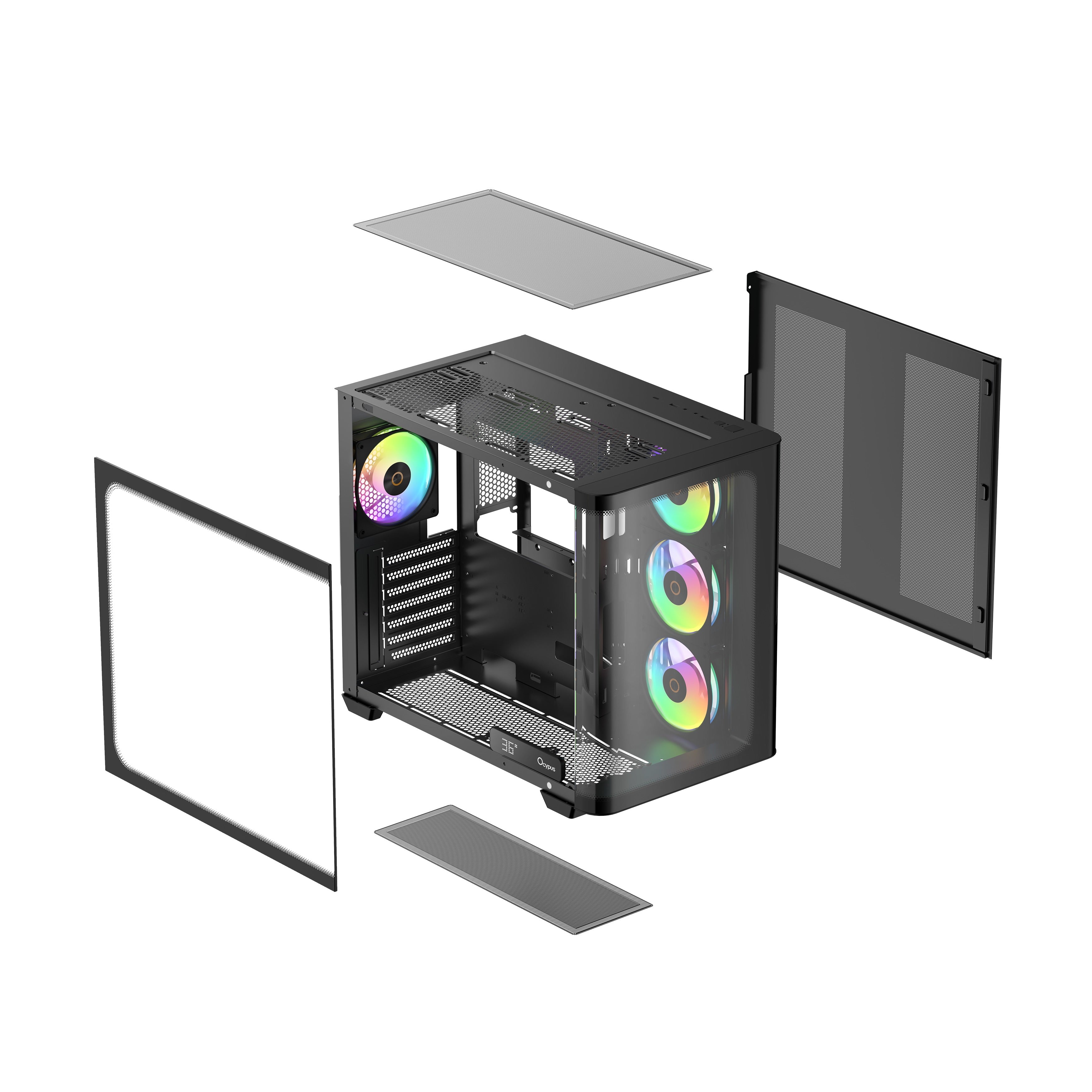 Ocypus Iota C70 Curve ARGB Digital Mid-Tower PC Case (Black, White)