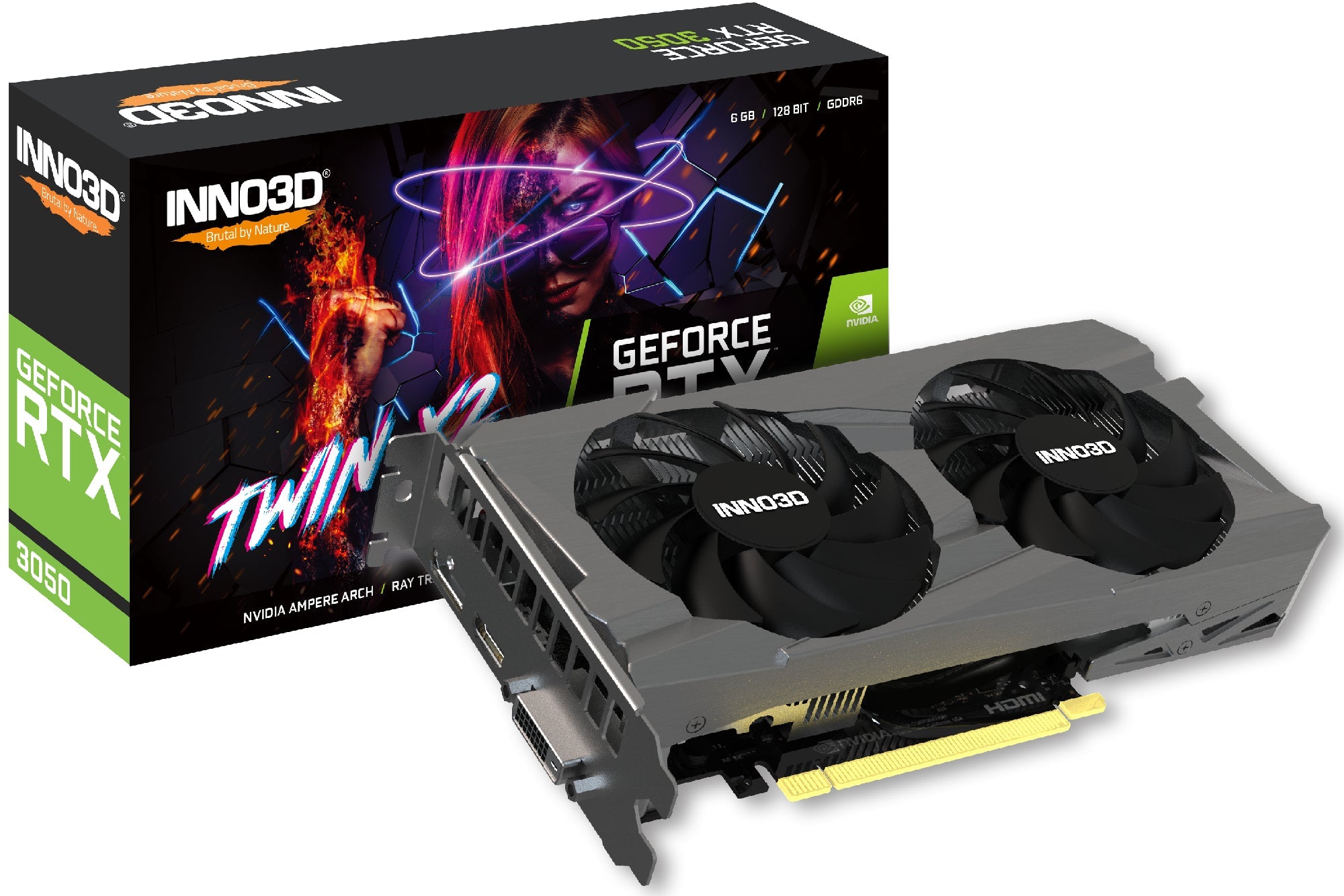INNO3D GeForce RTX 3050 Twin X2 OC 8GB GDDR6 Graphics Card (Black) | DataBlitz