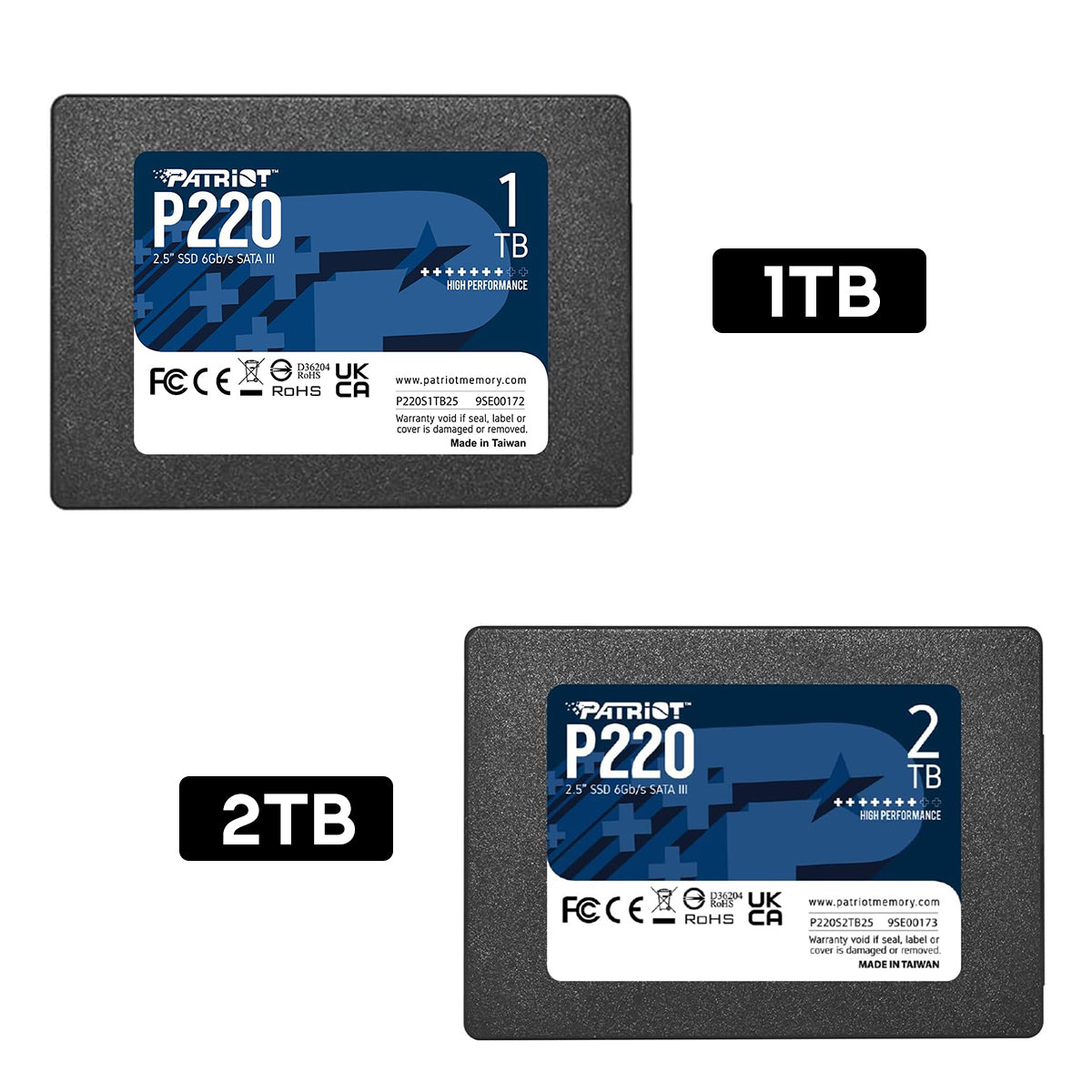 Patriot P220 2.5" 550MB/s Read/ 500MB/s Write SATA III SSD
