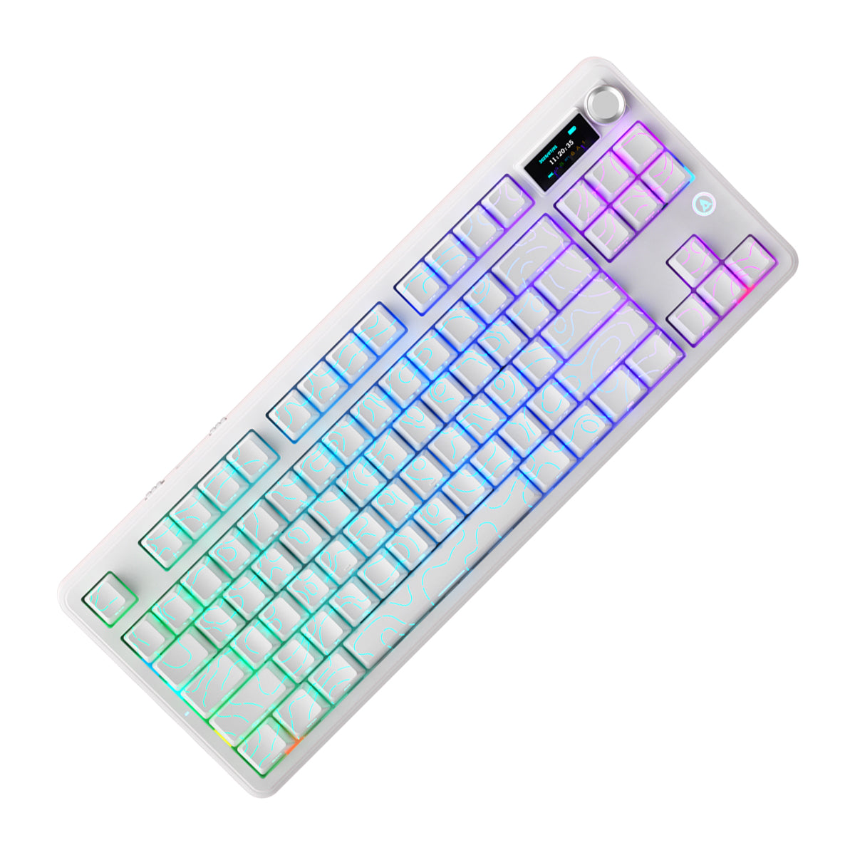 Ajazz MK87 Pro RGB Tri-Mode Mechanical Keyboard (Original Contour White) (White Peach Switch)