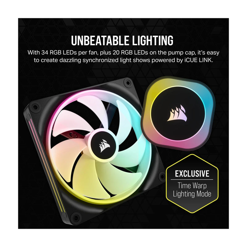 Corsair Icue Link H170I RGN 420mm LCD AIO Liquid CPU Cooler (Black) 