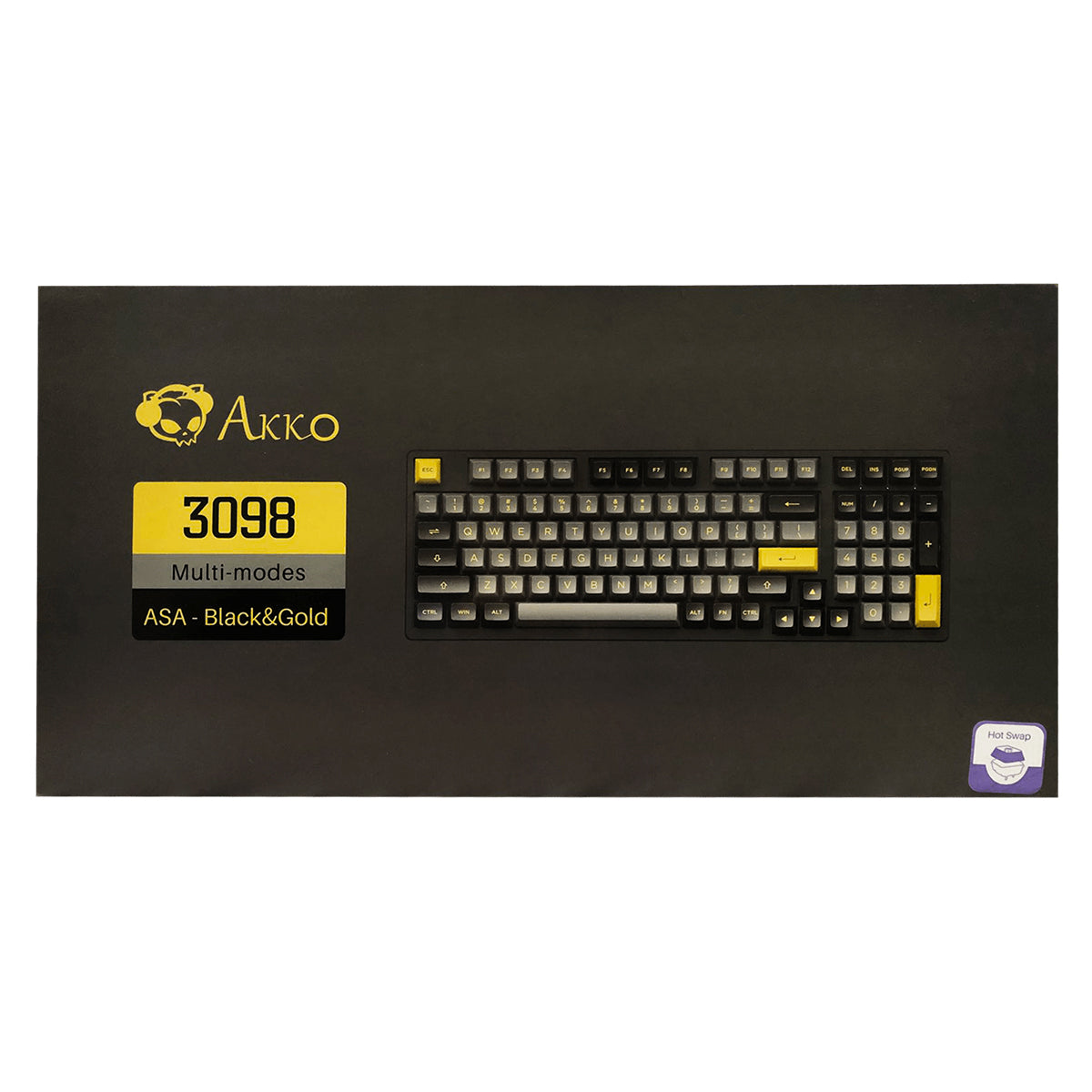 AKKO BLACK & GOLD 3098B MECHANICAL KEYBOARD (AKKO SWITCH JELLY BLUE) - DataBlitz