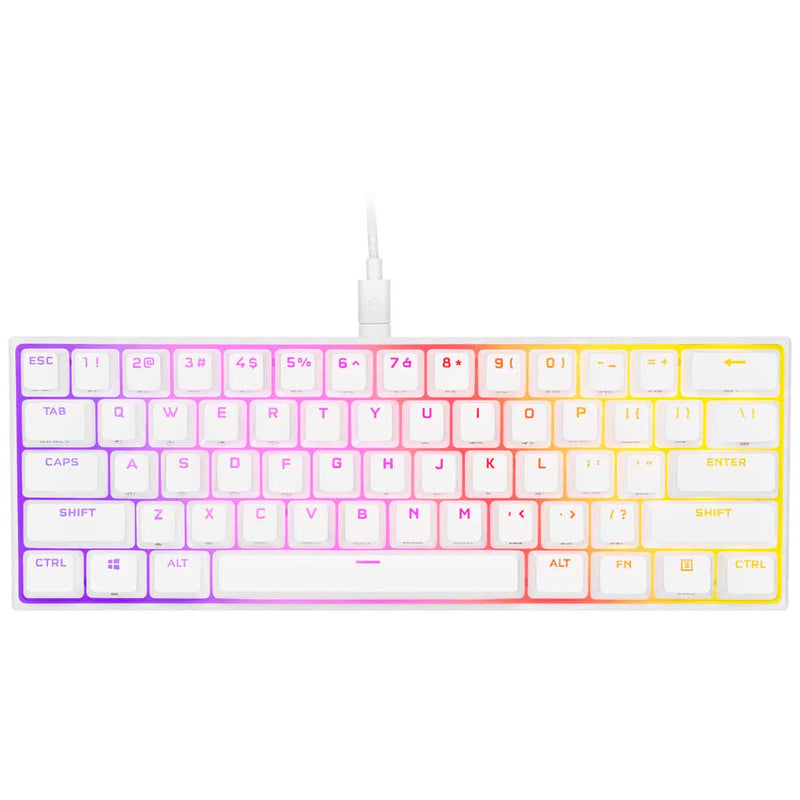 CORSAIR K65 RGB MINI 60% MECHANICAL GAMING KEYBOARD CHERRY MX SPEED (WHITE)