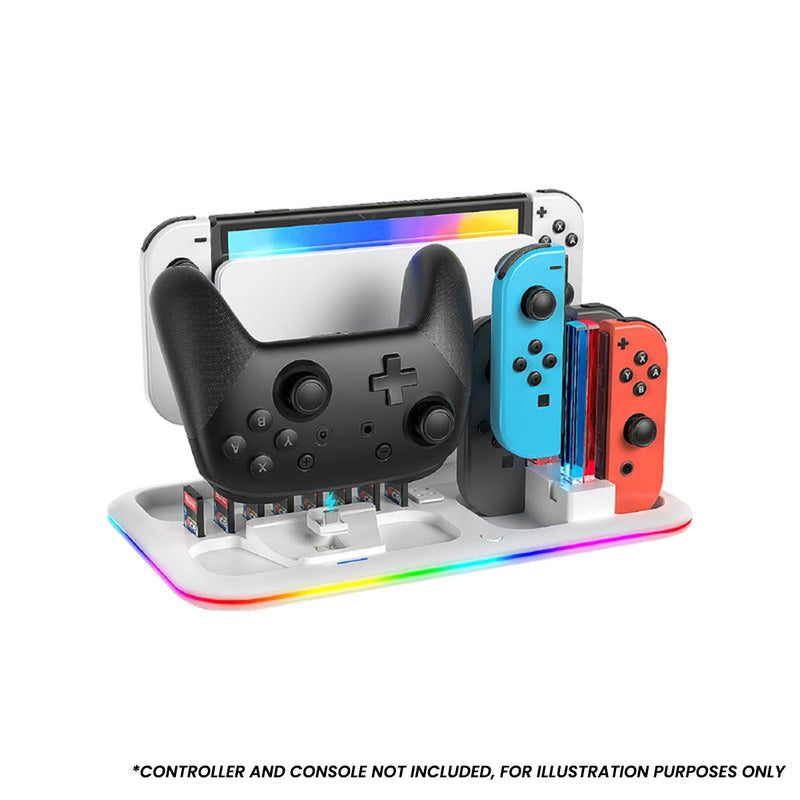 Omelet Gaming Space Charging Station For Nintendo Switch Dock / Joy-Con / Pro Controller (Snow White)
