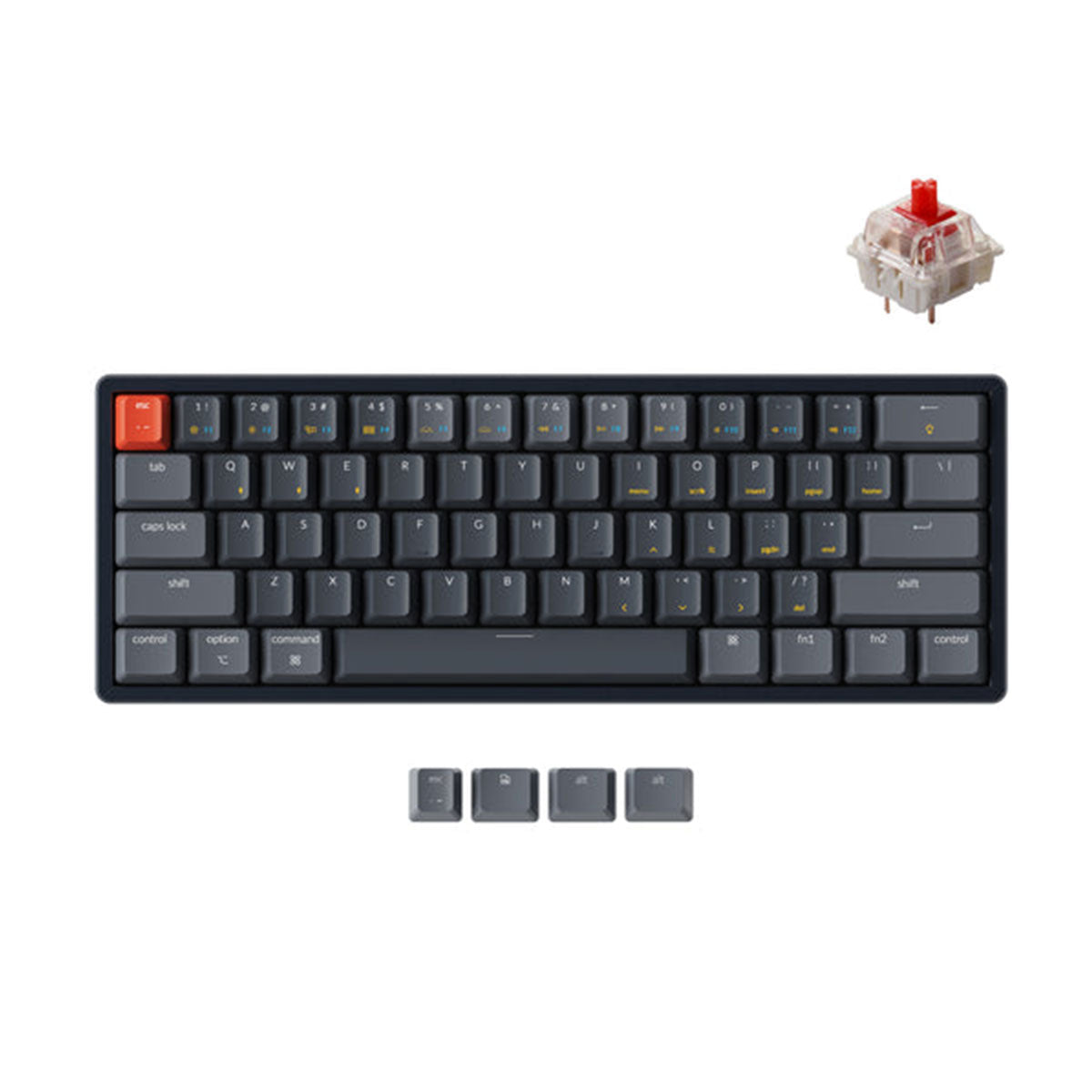 Keychron K12 RGB Backlight Aluminum Hot-Swappable Wireless Mechanical Keyboard (Red Switch) (K12J1)