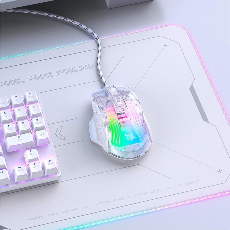 Onikuma CW923 RGB Wired eSports Gaming Mouse (Transparent)