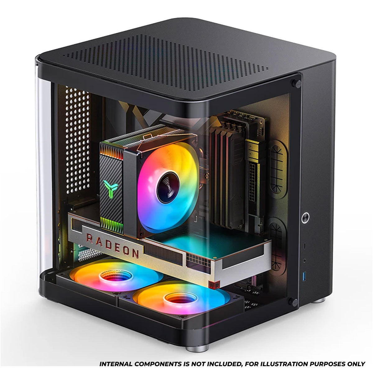 Jonsbo TK-1 M-ATX Separated Cabinet Computer Case (Black, White)