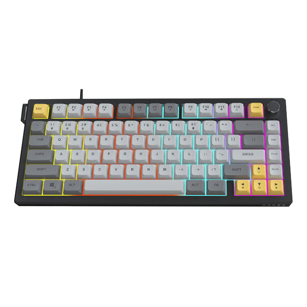 Ajazz AF82 White Light 82 Keys Wired Membrane Keyboard (Black/Grey/Yellow)