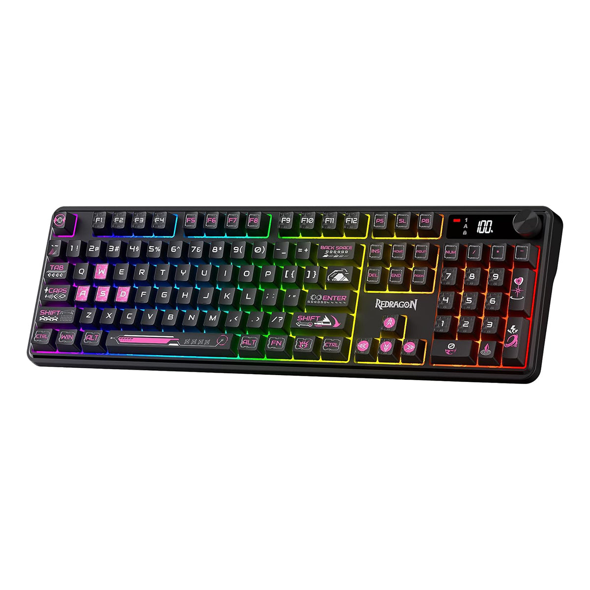 Redragon RM104 Pro Volcano Tri-Mode 104-Key Wireless RGB Membrane Mechanical Gaming Keyboard