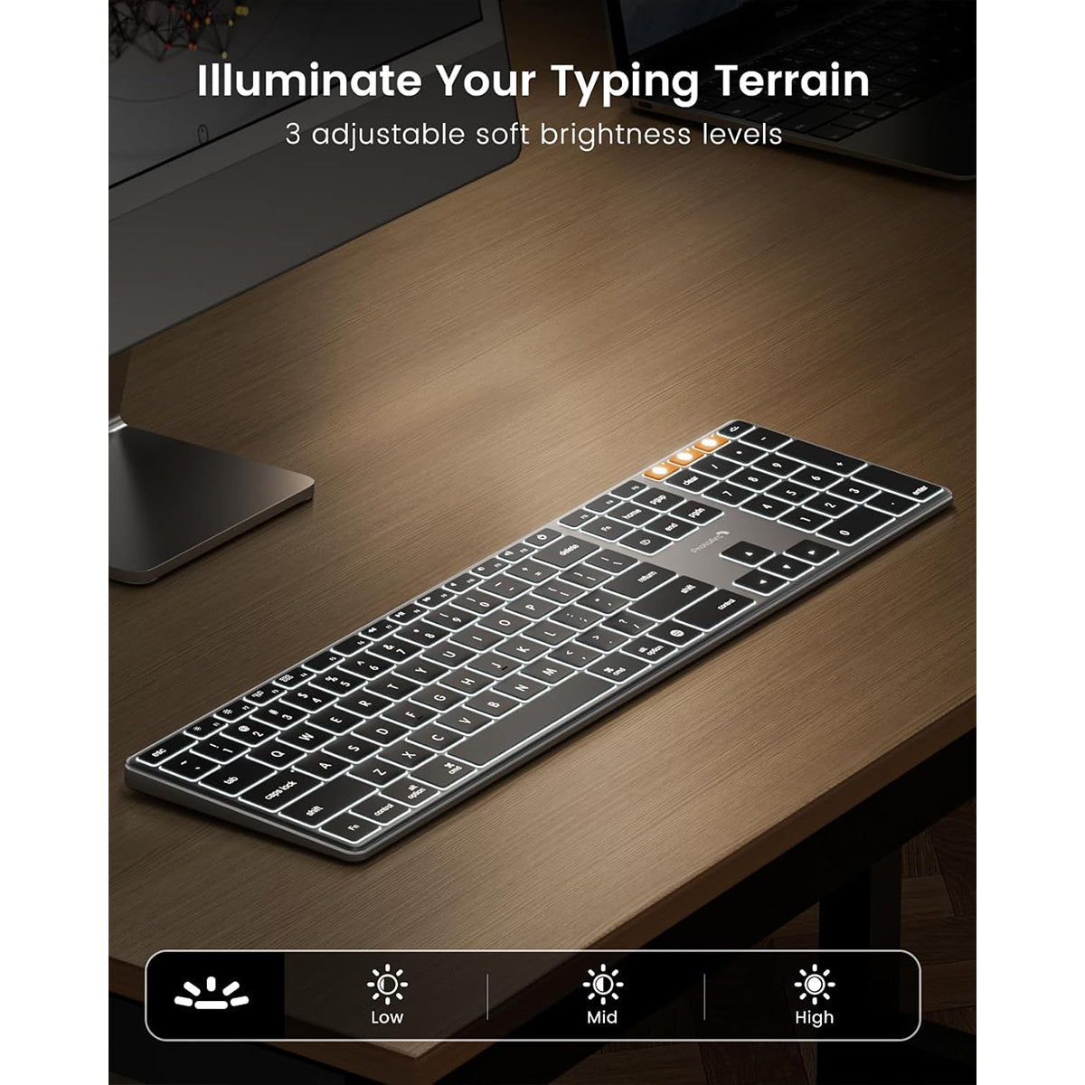 ProtoArc K110-A Full Size Backlit Aluminum Bluetooth Keyboard