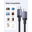 Ugreen USB-C to USB-C 5A/240W Max PD Fast Charging Braided Cable - (Space Gray)