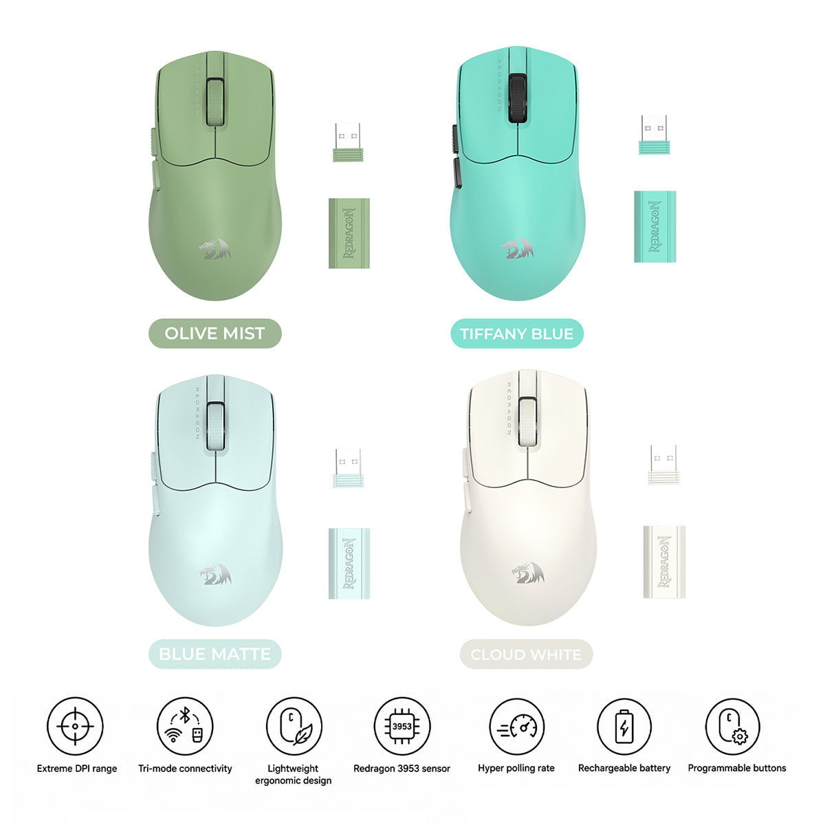 Redragon M933-Ult Axion Dual 8K Wireless Gaming Mouse