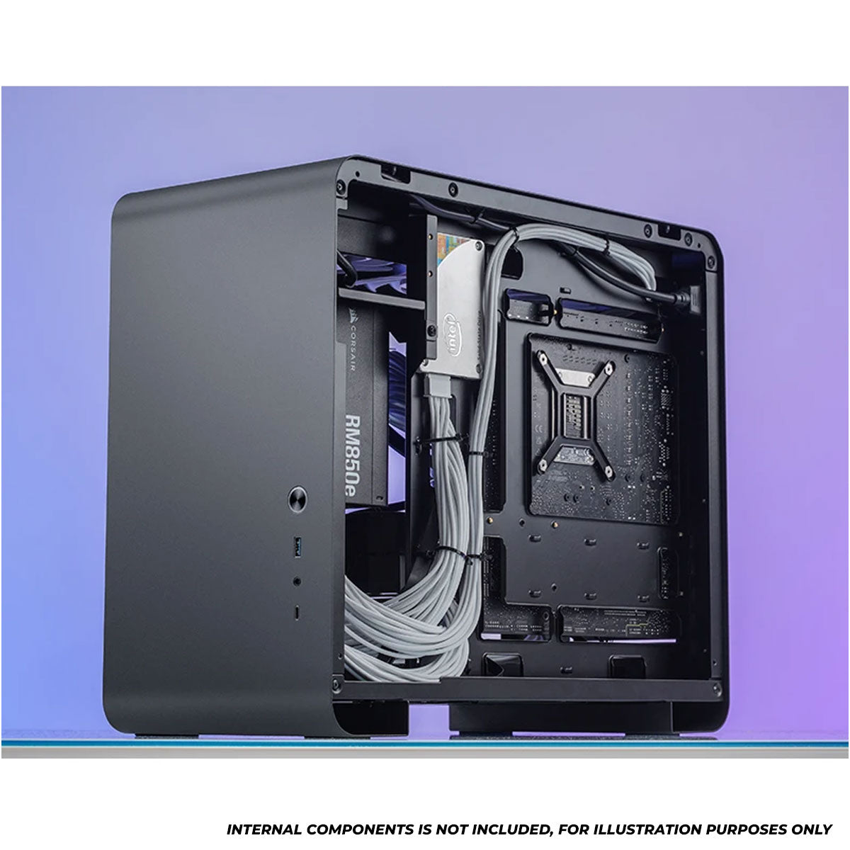 Jonsbo U4 Mini M-ATX Computer Case (Black, White)
