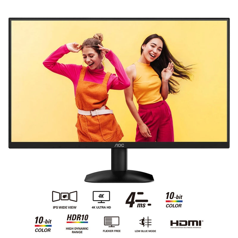 AOC U27B35/79 27" UHD (3840X2160) 60Hz 4ms GTG IPS Wide View Adaptive Sync Gaming Monitor (Black)
