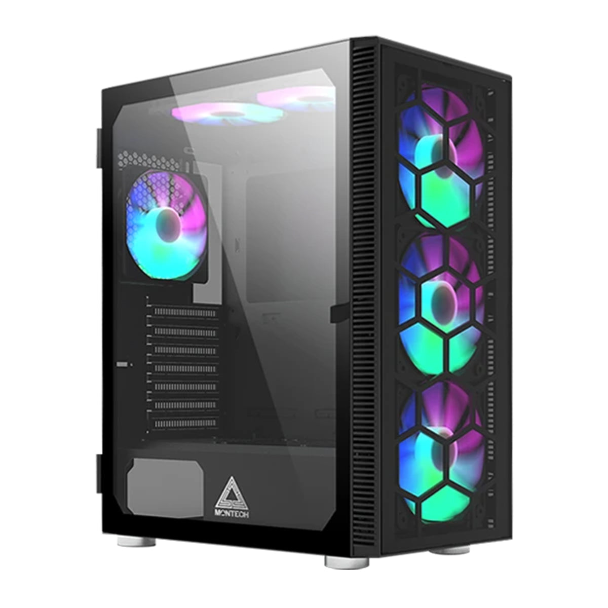 Montech X3 Glass Mid Tower PC Case (Black, White)