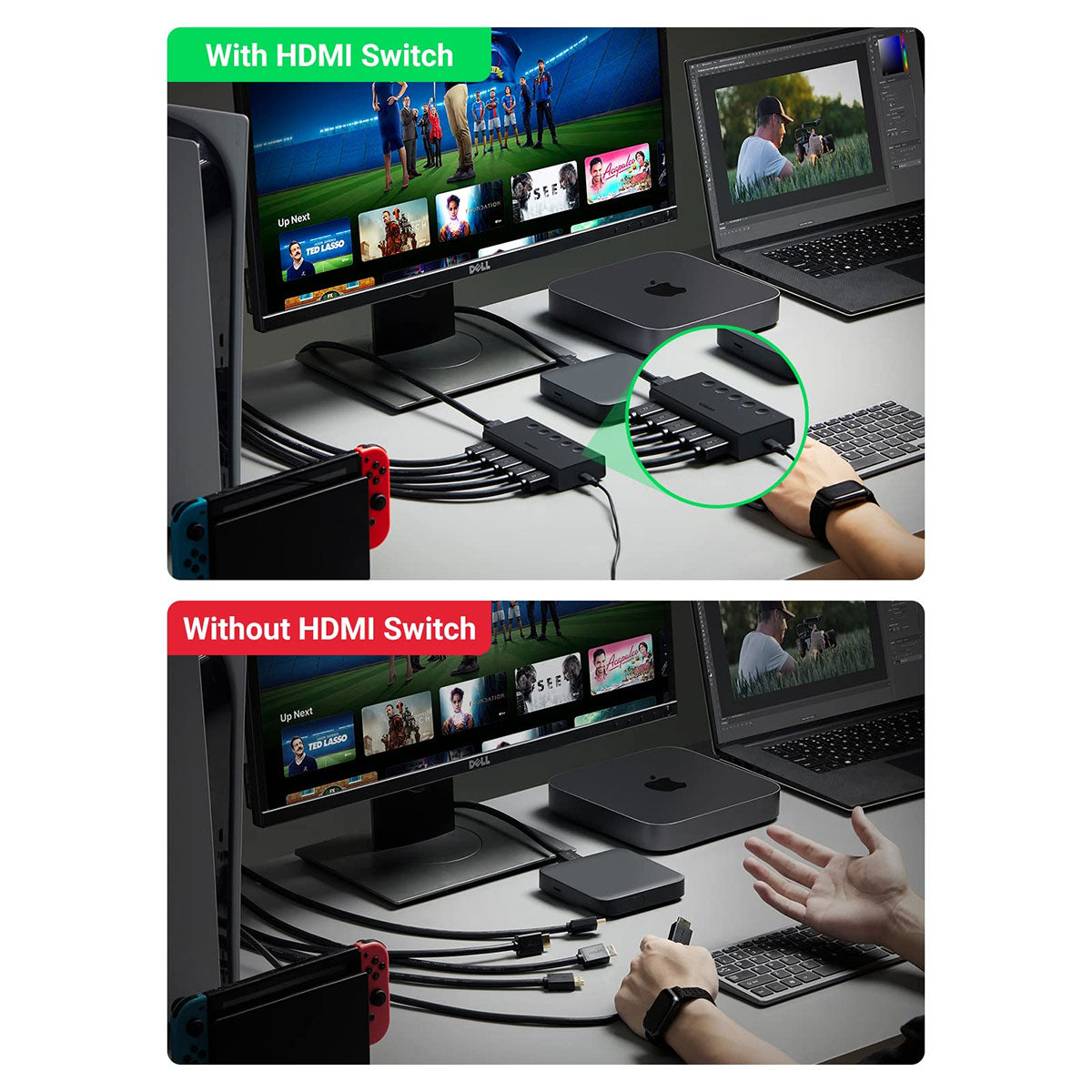Ugreen 5-in-1 HDMI 2.0 Switcher (Black) (CM568/90512)