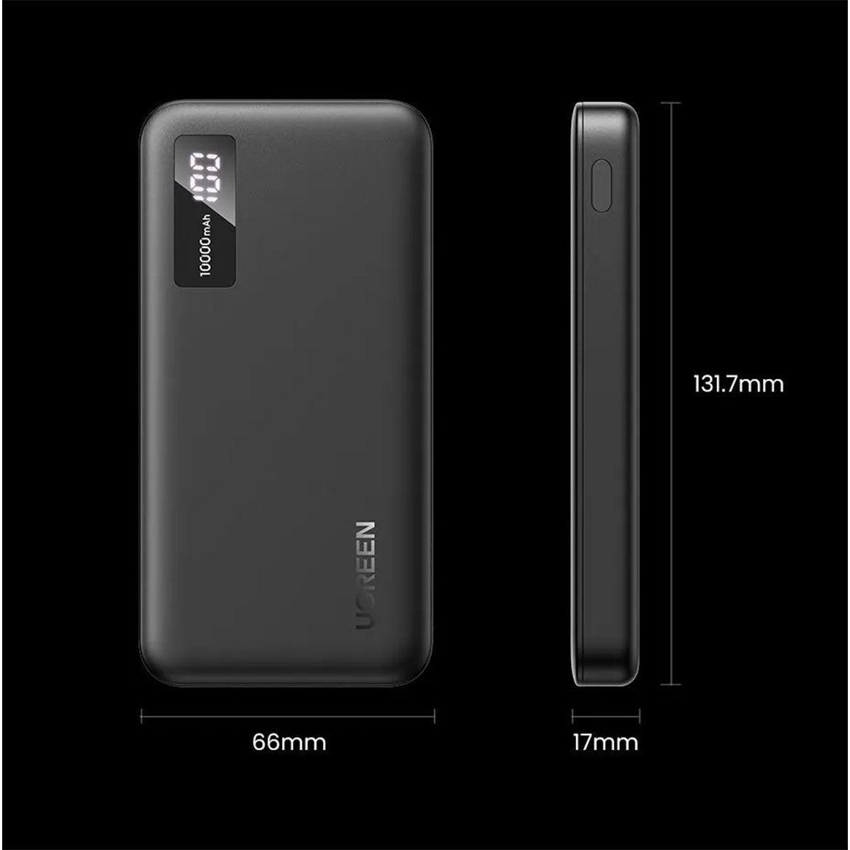 UGreen 10000MAH Mini Quick Charging 20W Power Bank (Black) (PB311/25742)