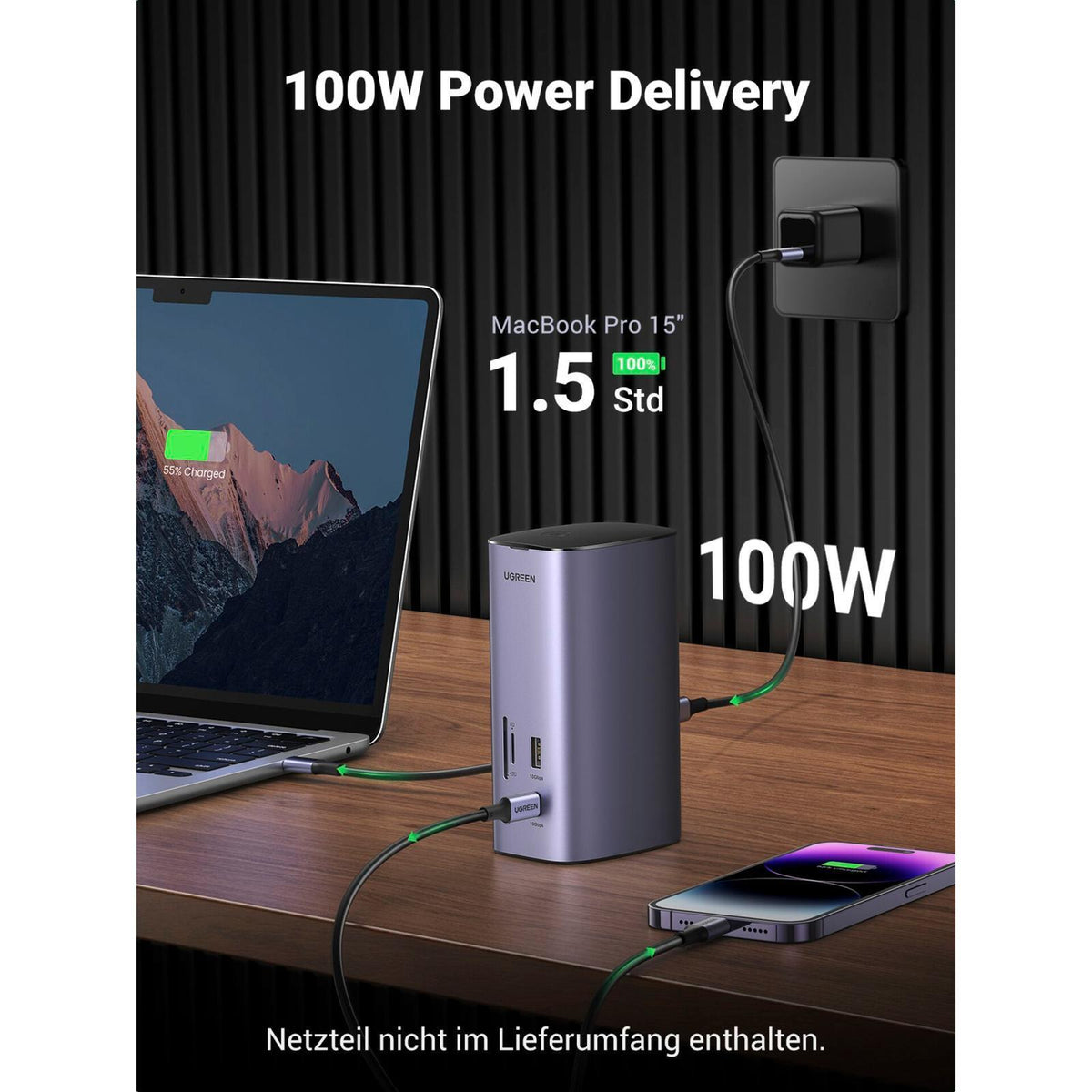 UGreen USB-c Multifunction Docking Station Pro (Gray) (CM555/90325)