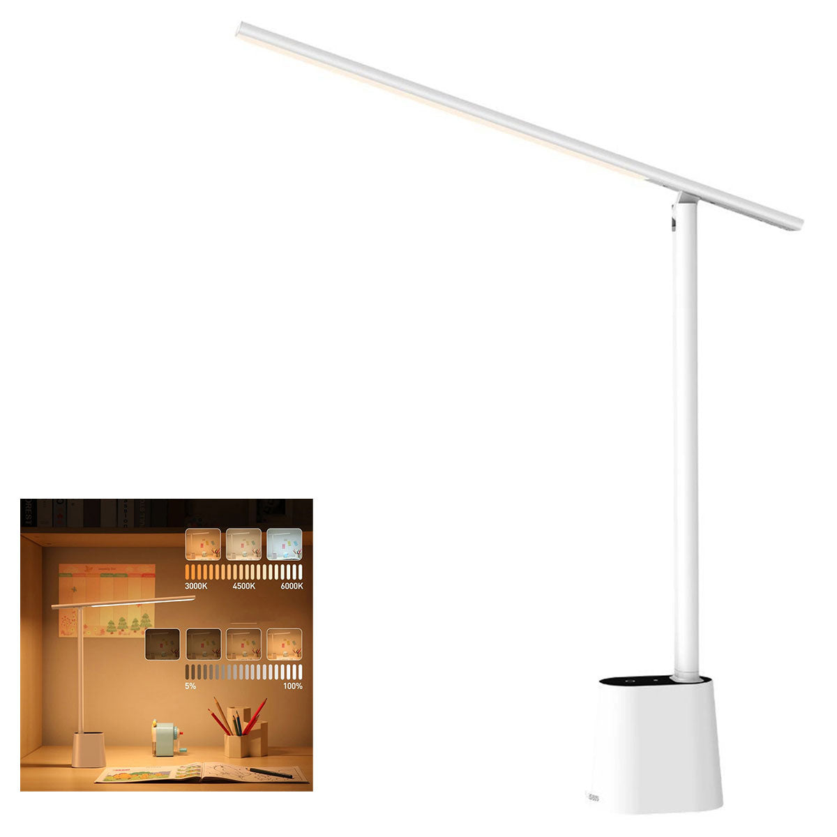 Baseus Smart Eye Series Rechargeable Folding Reading Desk Lamp Smart Light (Dark Grey, White) (DGZG-0G, DGZG-02)

