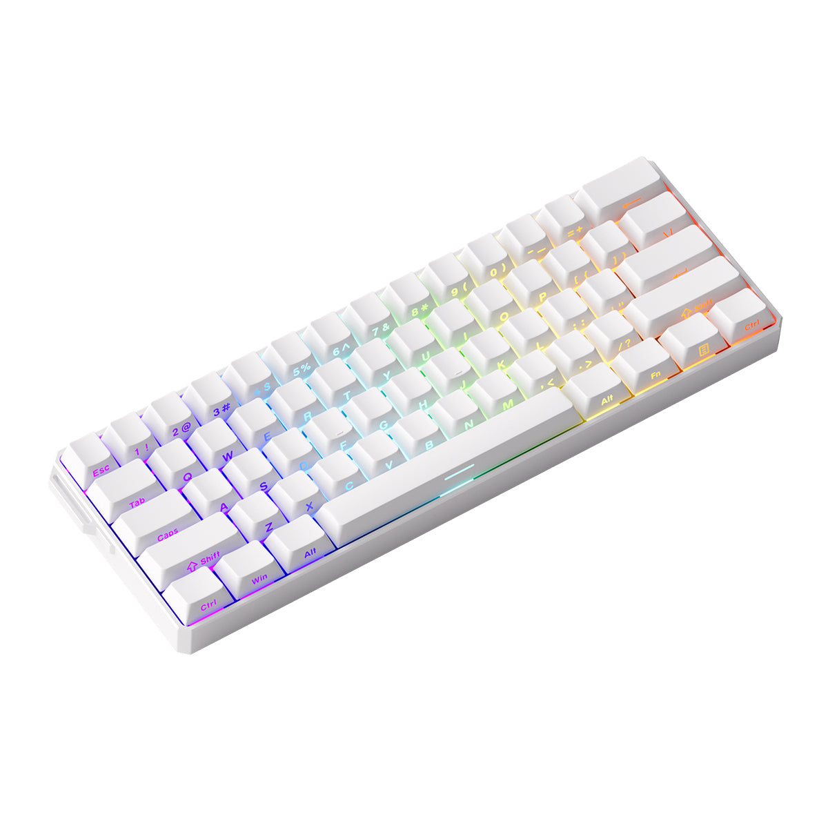 MonsGeek FUN60 Ultra SP Shine-Through Multi-Mode RGB Mechanical Keyboard (White) (Akko Glare Magnetic Switch)
