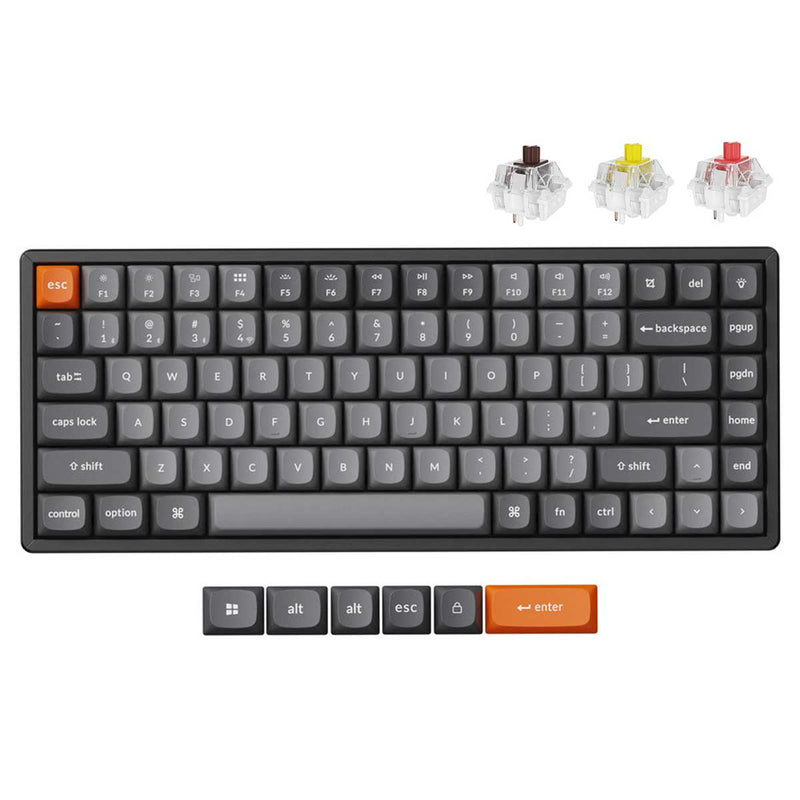 Keychron K2 Max QMK Fully Assembled Hot-Swappable RGB Backlight Aluminum Frame 75% Wireless Mechanical Keyboard - Black