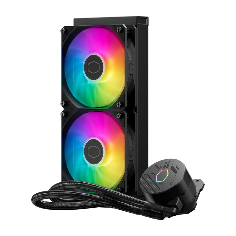 Cooler Master MasterLiquid 240L Core ARGB 240mm 2-Fan CPU Liquid Cooler (Black, White)