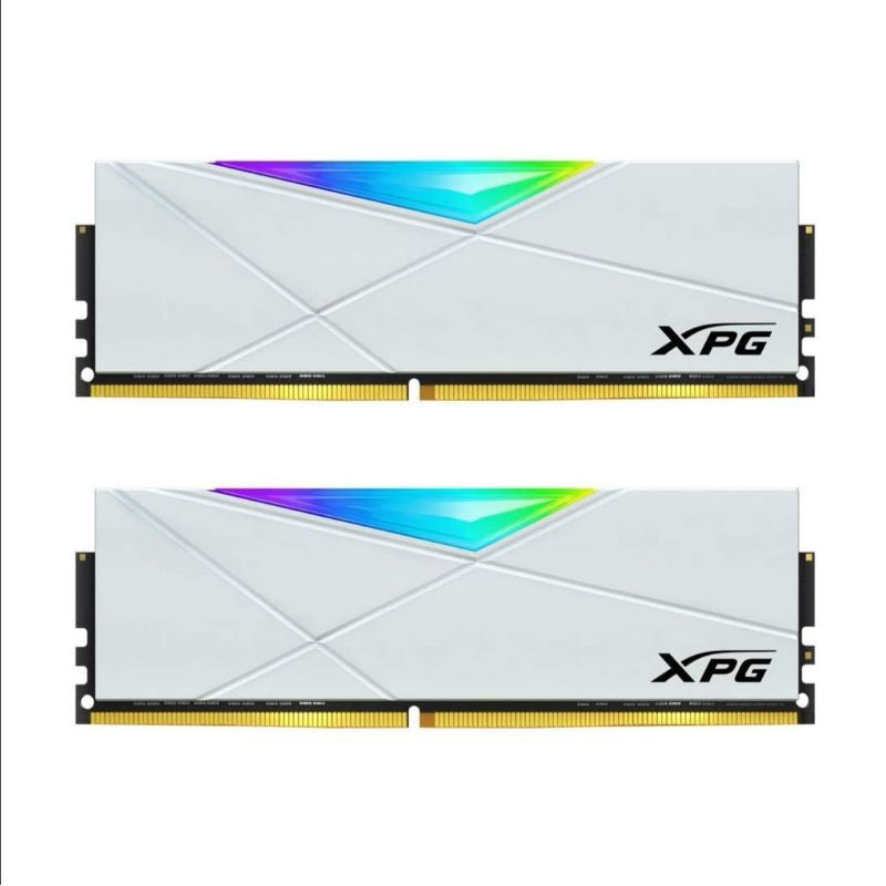 ADATA XPG Spectrix D50 32GB (2X16GB) DDR4 RGB 3600MHZ PC4-28800 CL18-22-22 1.35V Desktop Memory (White) (AX4U360016G18I-DW50)