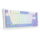 Redragon K673WBP RGB Ucal Max 81-Key 75% Gasket-Mounted Hot-Swappable Wireless Mechanical Keyboard with Knob (Mint Mambo Switch) (Moonrise Violet)
