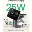 SODI W108A Qi2.2 Fast 25W 3-in-1 Wireless Charging Station with Night Light (Grey)