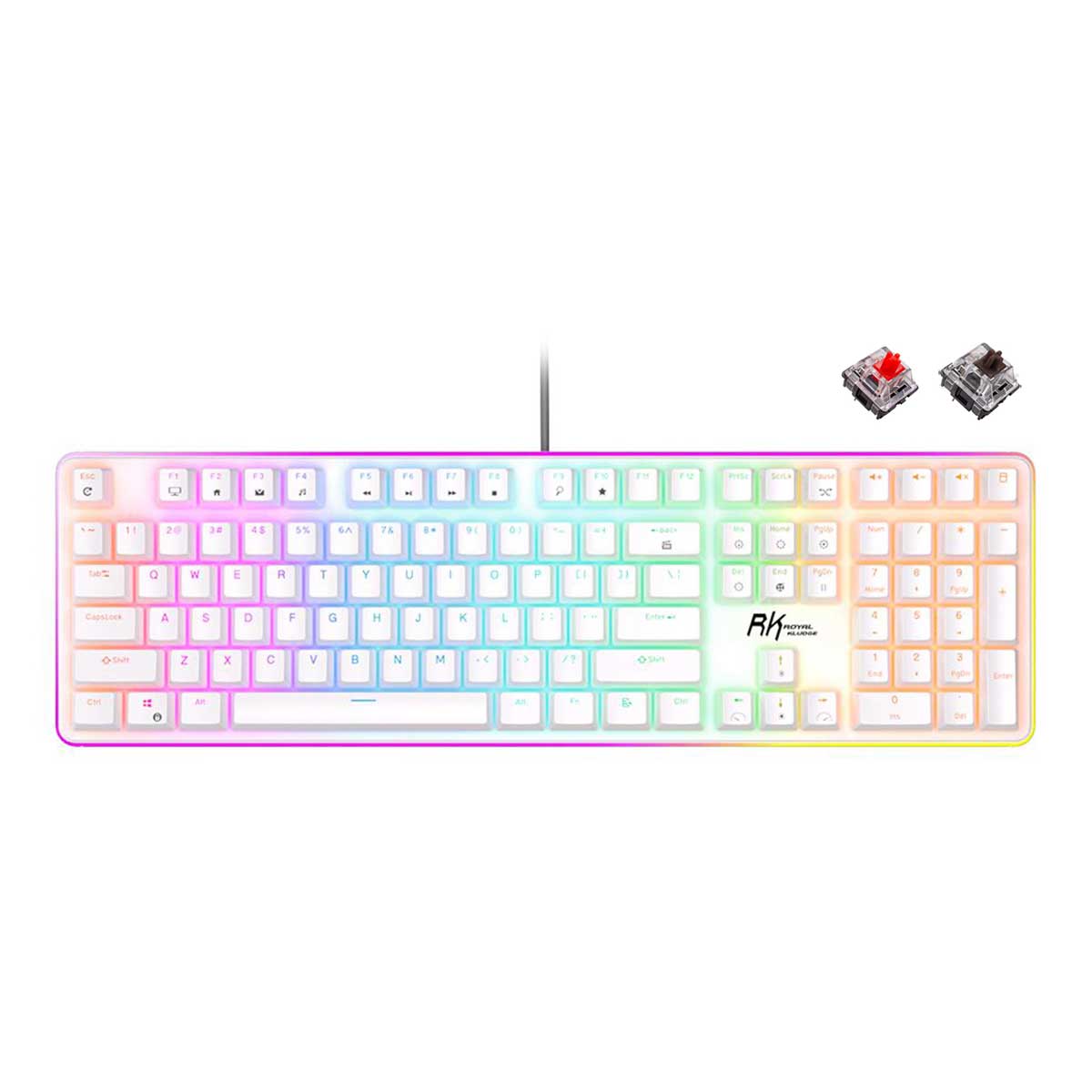 Royal Kludge RK918 Single-Mode RGB 108 Keys Wired Mechanical Keyboard White
