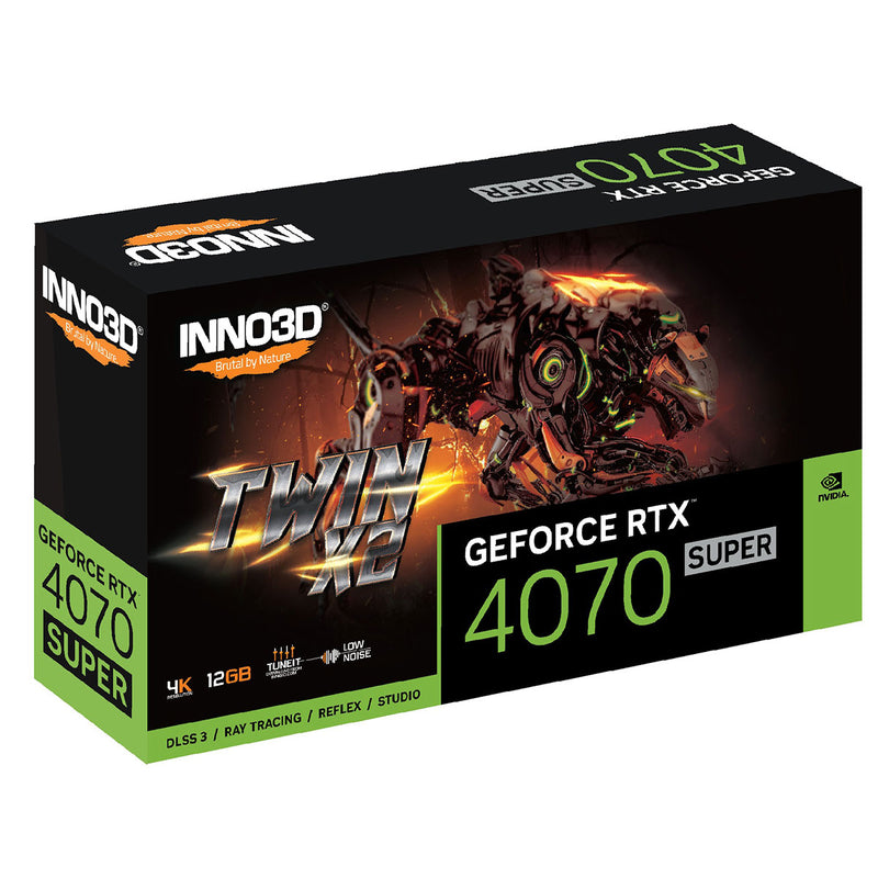 Inno3D Geforce RTX 4070 Super Twin X2 12GB PCI-E 4.0 X16 GDDR6X Graphics Card (N407S2-126X-186162N)