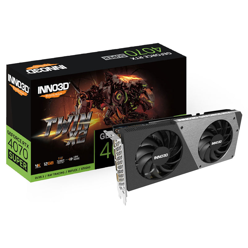 Inno3D Geforce RTX 4070 Super Twin X2 12GB PCI-E 4.0 X16 GDDR6X Graphics Card (N407S2-126X-186162N)