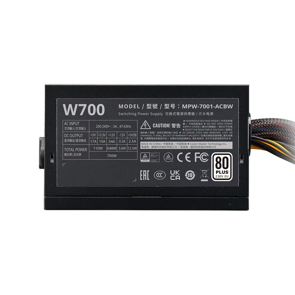 Cooler Master Elite NEX W700 230V 700W 80+ ATX Non Modular Power Supply (MPW-7001-ACBW-B)