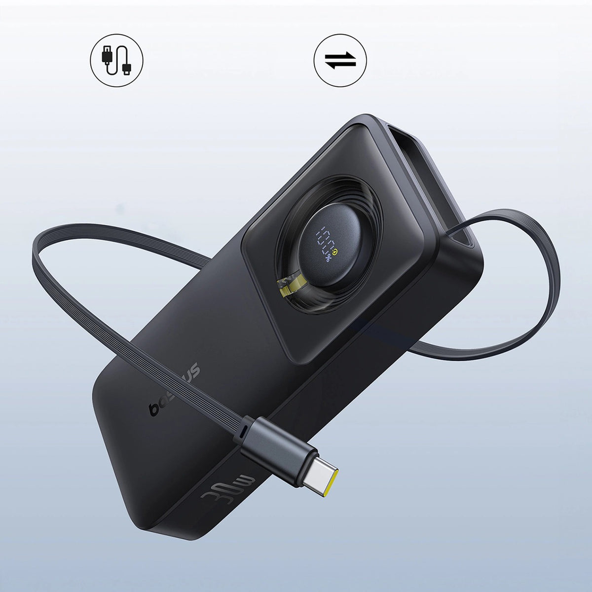 Baseus Free2Pull Power Bank 10000mAh 30W with Retractable USB-C Cable