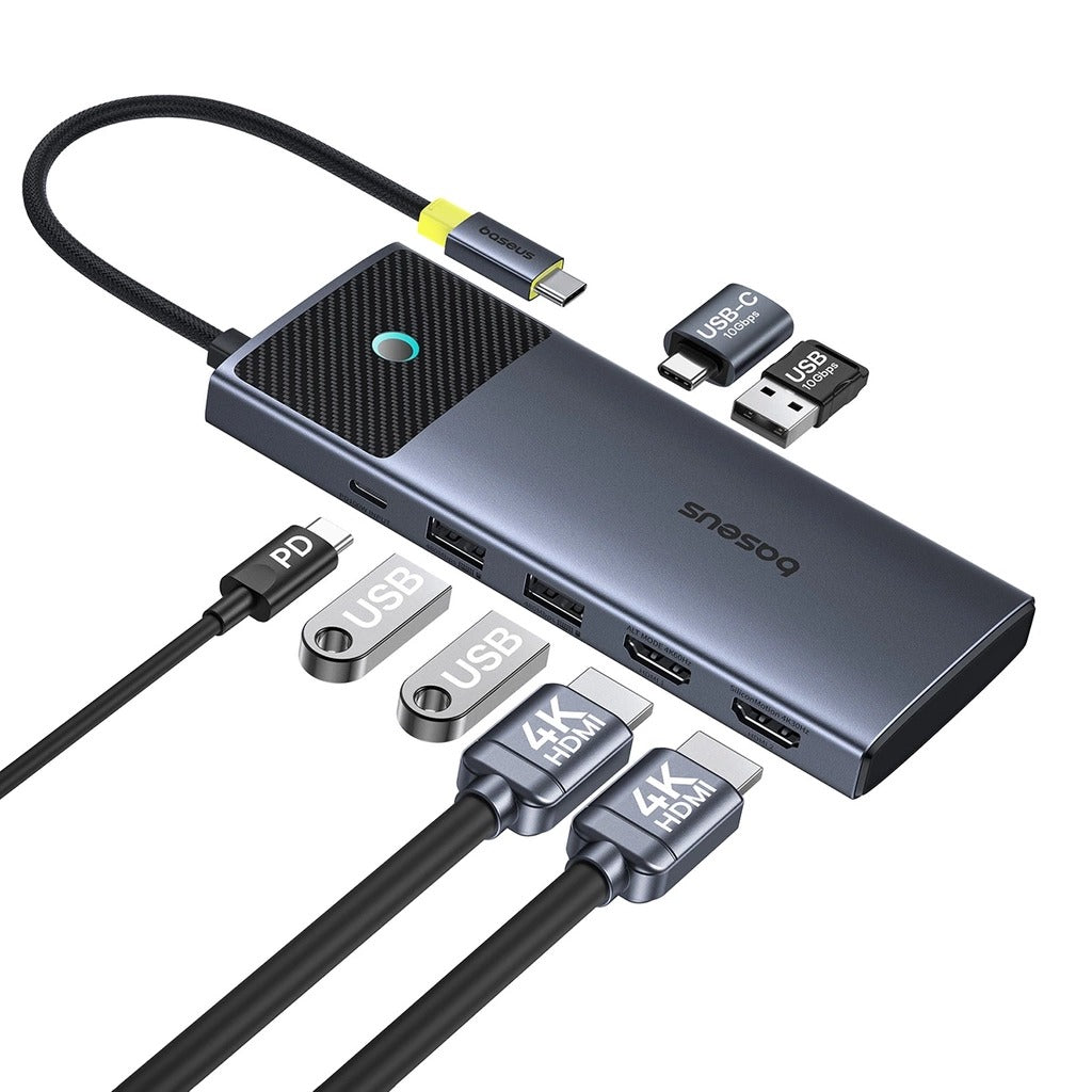 Baseus Metal Gleam Series II 7-Port Hub Mac Dual Display (Space Grey) (B00061806813-00)