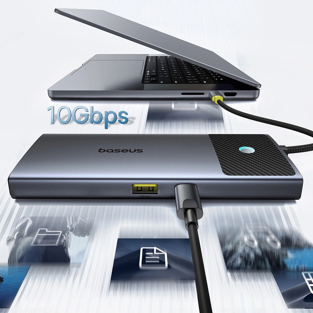 Baseus Metal Gleam Series II 7-Port Hub Mac Dual Display (Space Grey) (B00061806813-00)