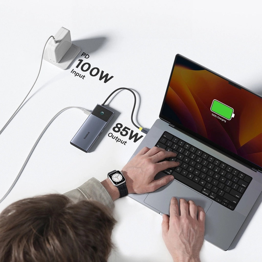 Baseus Metal Gleam Series II 7-Port Hub Mac Dual Display (Space Grey) (B00061806813-00)