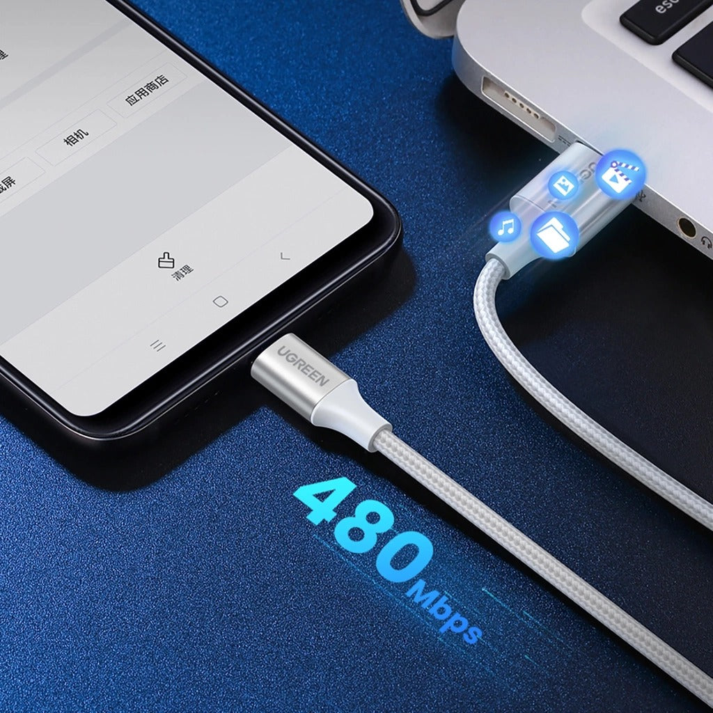 Ugreen USB-C Male to USB-A 2.0 Male Cable - (White) 