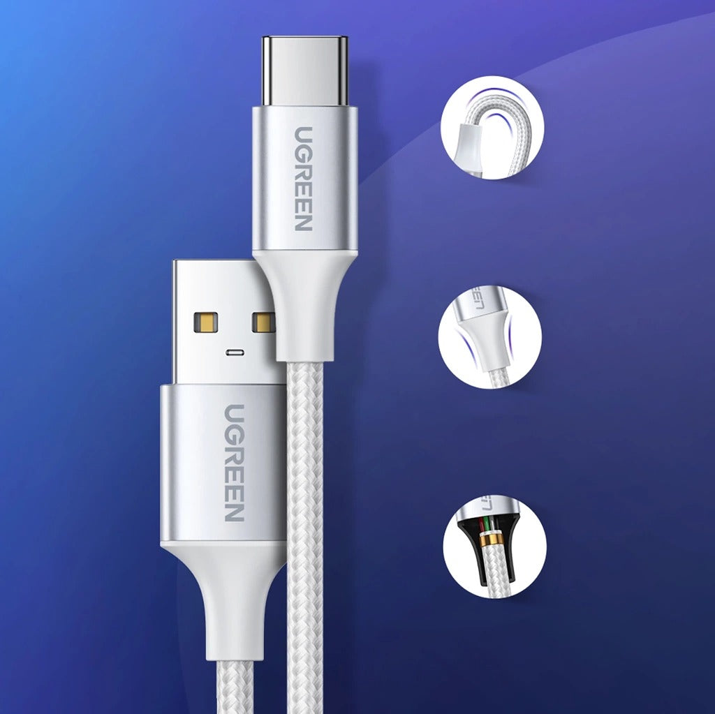 Ugreen USB-C Male to USB-A 2.0 Male Cable - (White) 