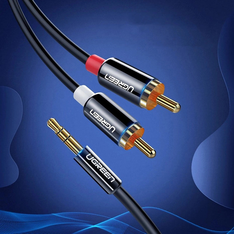 Ugreen 3.5mm Male to 2 RCA Male Cable - 1.5m (Black) (AV116/10749)