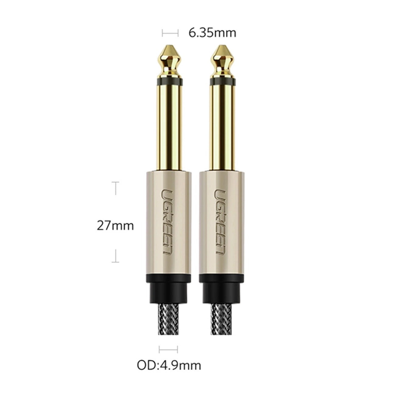 Ugreen 6.5mm Male to 6.5mm Male Audio Cable - 3m (Gray) (AV128/10639)