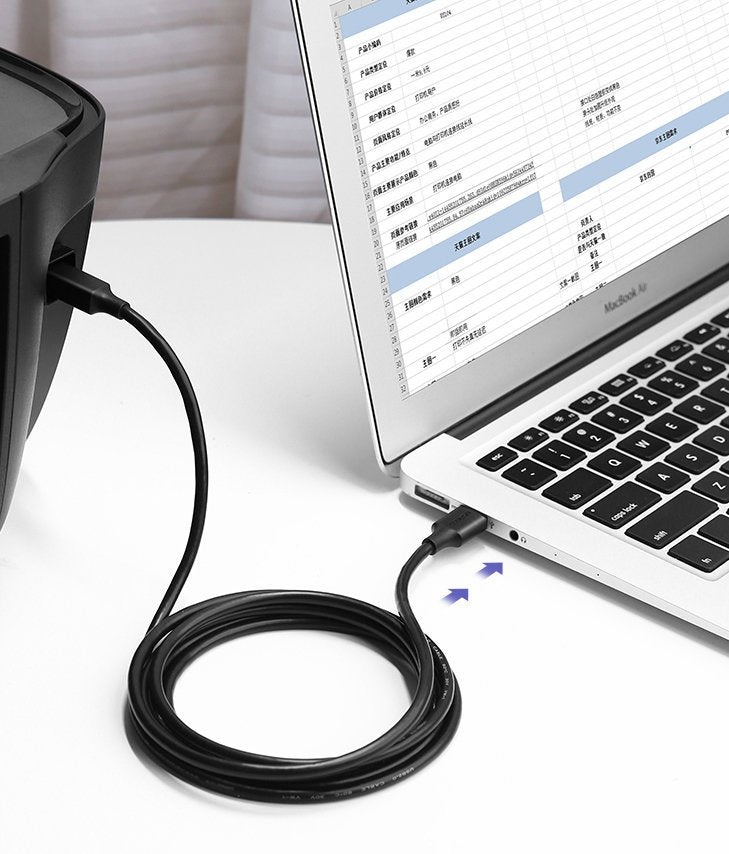 UGreen USB 2.0 AM To BM Print Cable 1.5m (Black) (US135/10350)