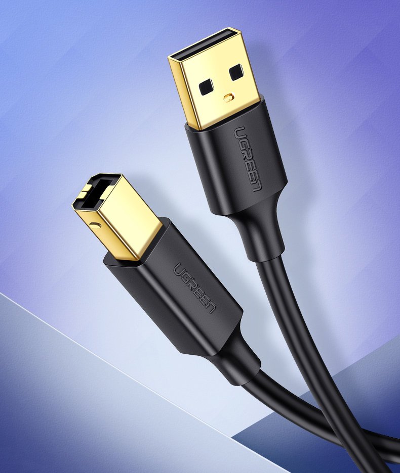 UGreen USB 2.0 AM To BM Print Cable 1.5m (Black) (US135/10350)