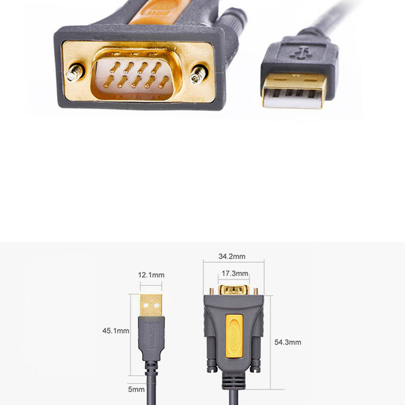 UGreen USB 2.0 A TO DB9 RS-232 Male Adapter Cable - 2m (Black) (CR104/20222)