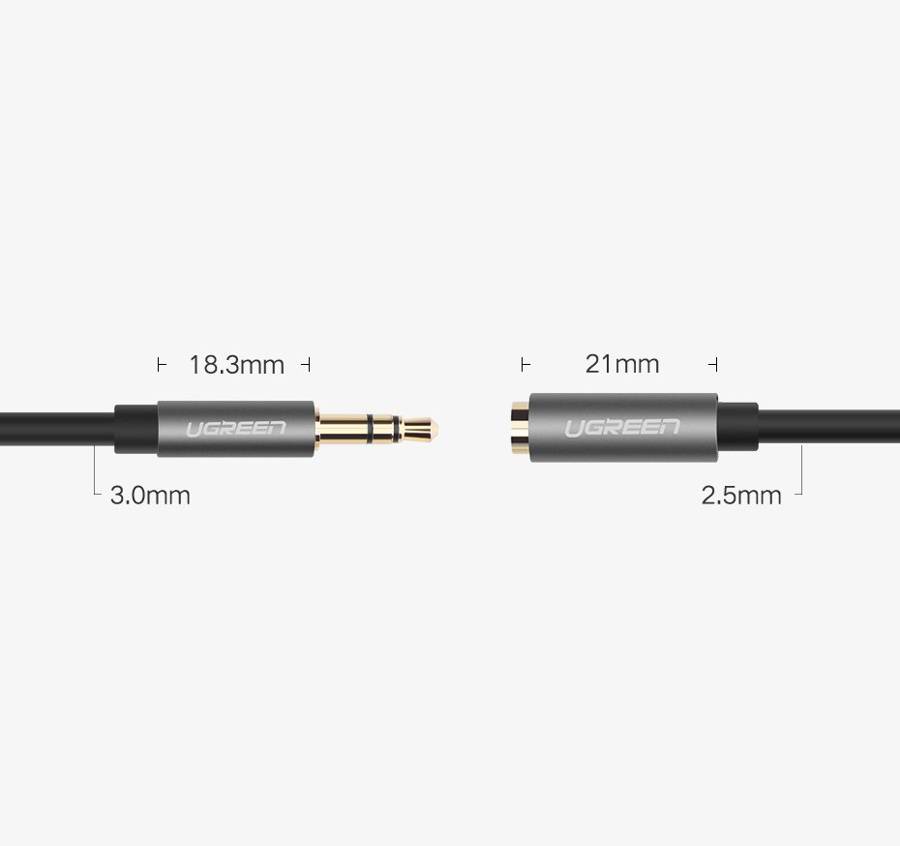 UGreen 3.5mm AUX Stereo Audio Splitter Cable With Braid 20cm (Black) (AV123/10532)