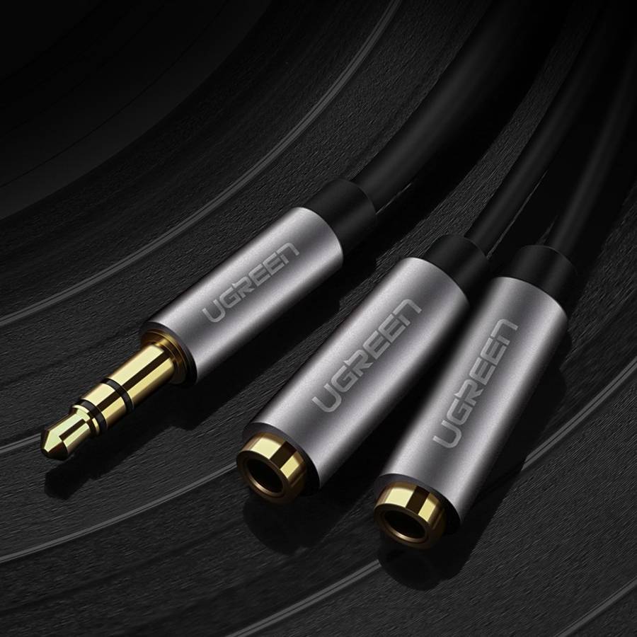 UGreen 3.5mm AUX Stereo Audio Splitter Cable With Braid 20cm (Black) (AV123/10532)