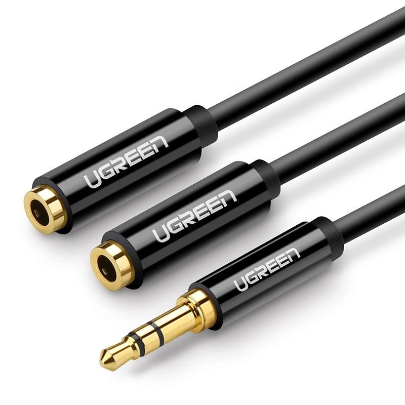 Ugreen 3.5mm Stereo Audio Splitter Cable - 20cm Black (AV134/20816)