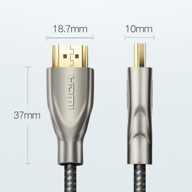 UGreen HDMI 2.0 Male To Male Carbon Fiber Zinc Alloy Cable - 5M (Gray)