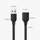 UGreen USB 2.0 A Male To Female Extension Cable - 3M (Black) (US103/10317)