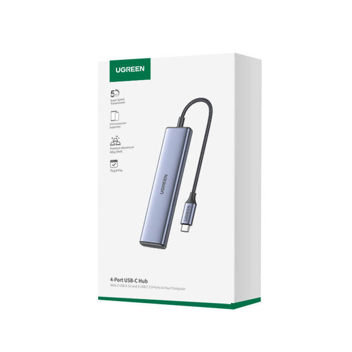 UGreen 4-Port USB-C Hub (Gray) (CM473/15395)